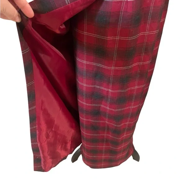 Vintage wool plaid maxi skirt wrap preppy old money classic holiday 10 - Picture 6 of 10